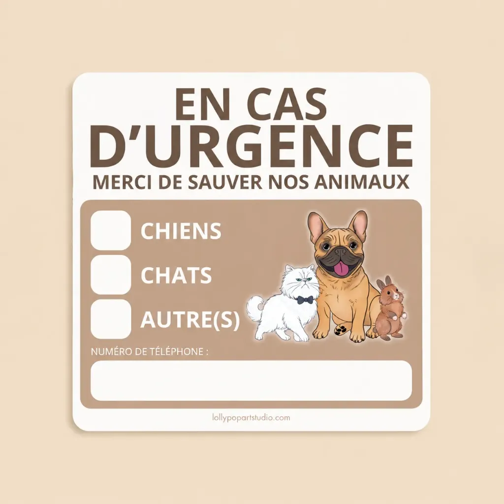 Autocollant d'urgence animaux